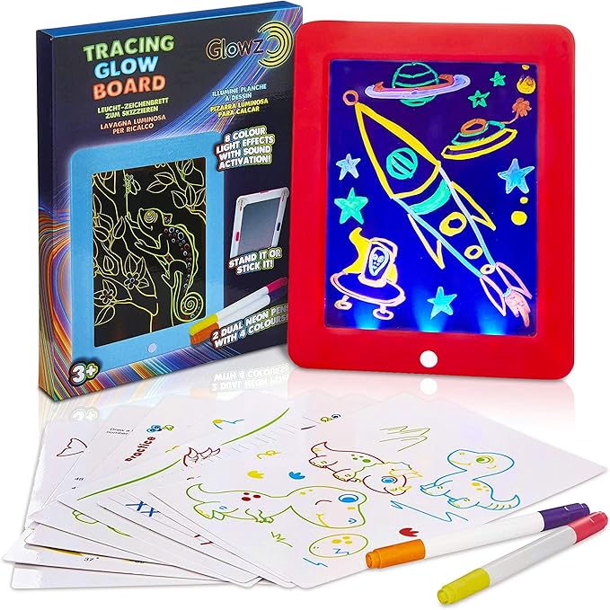 Glowz Trace & Draw Glow Board Light Up Tracing & Drawing Pad For Kids