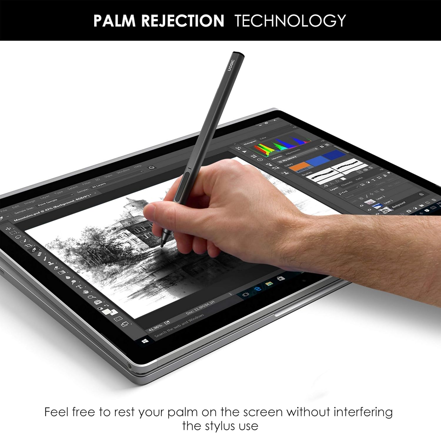 Remarkable 2 Touch Stylus Pen For Microsoft Surface 4096 Pressure Sensitivity Palm Rejection Compatible With New Surface Pro 9 & Pro 8/Laptop Uogic 4096 Pen