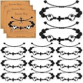 Loetere 12 Set Sport Adjustable Beaded Bracelets Gifts Football Softball Soccer Volleyball Golf Basketball Hockey Bracelets for Women Men Adjustable Beaded Accessories