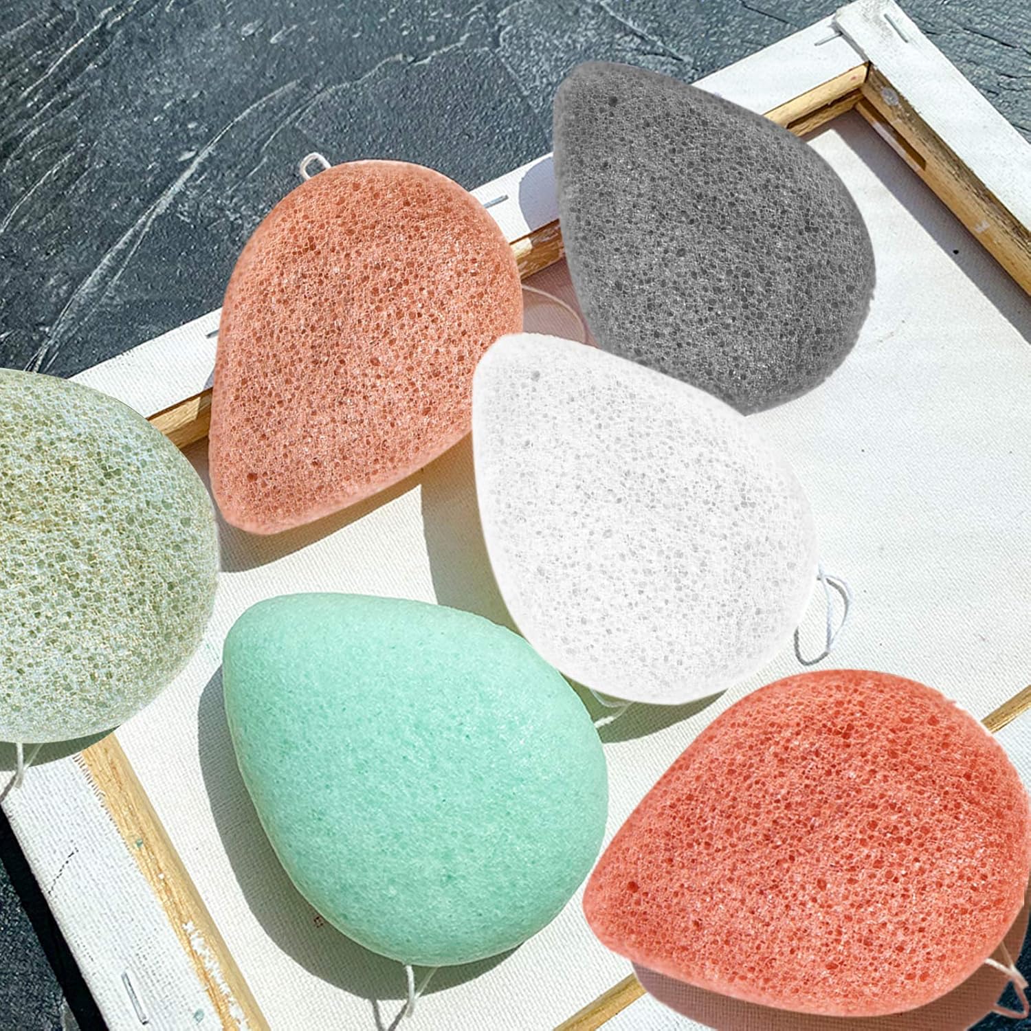 6 Pack Natural Konjac Facial Sponges, SourceTon 6 Colors Konjac Facial