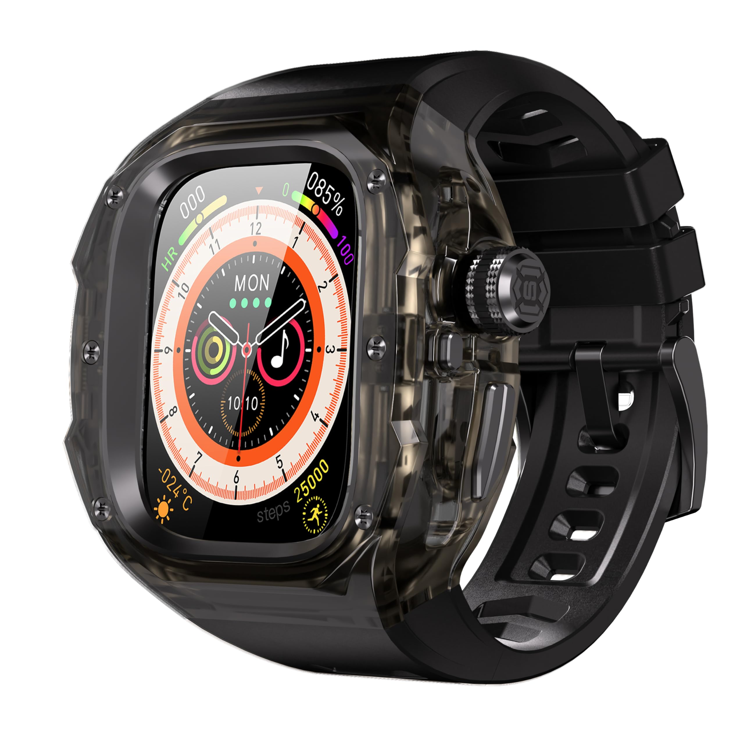 VeveXiao 頑丈なケース バンド付き Apple Watch Ultra 3/Ultra 2 49mmバンド対応 工具不要 ワンクリックオープン 保護カバー バンパー iWatch Ultra用 シリコンストラップ