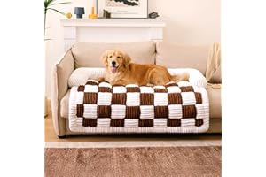 FUNNY FUZZY Pet Couch Covers for Sofa, Dog Couch Bed for Furniture Protector, Pet Bed Mat, Couch Cover for Dogs Washable Non Slip, X-Large, Brown