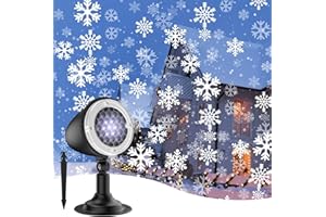 Syslux Snowfall LED Light Projector with Snowstorm Effect for Christmas, Holiday, Halloween, Party, Garden, Wedding, Indoor Outdoor Decorations