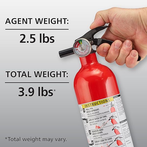 KIDDE FIRE EXTINGUISHER FOR HOME, 1-A:10-B:C, DRY CHEMICAL EXTINGUISHER, RED, MOUNTING BRACKET INCLUDED, 2 PACK