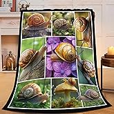 Snails Blanket Snail Throw Blanket Soft Cozy Warm Fuzzy Fleece Lightweight Plush Merch Animal Decor Gifts for Lover Man Woman Boy Girl Couch Bedding Sofa 50"X40"