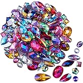 1100 Pcs Mixed 11 Colors AB Colorful Gems Rhinestones for Crafting, Flatback Rhinestones Gemstones Jewels for Crafts Halloween Party Decorations Cosplay Pirate Face Eye Body Makeup Embellishments