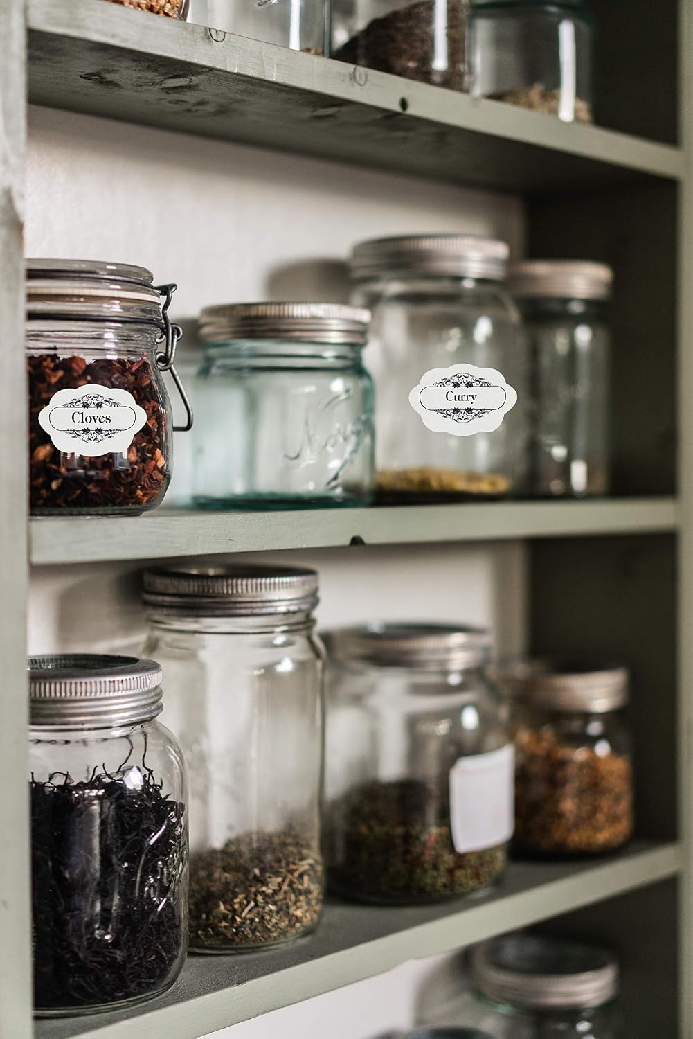 2 Sets of Pre-Printed Spices Stickers for Jar Container and Lids Plus Blank Labels for DIY - 92 Pack by Royal Green - Image 4