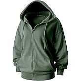GIVON Women's Oversized Zip Up Hoodie Lightweight Thin Long Sleeve Hooded Sweatshirt with Pockets
