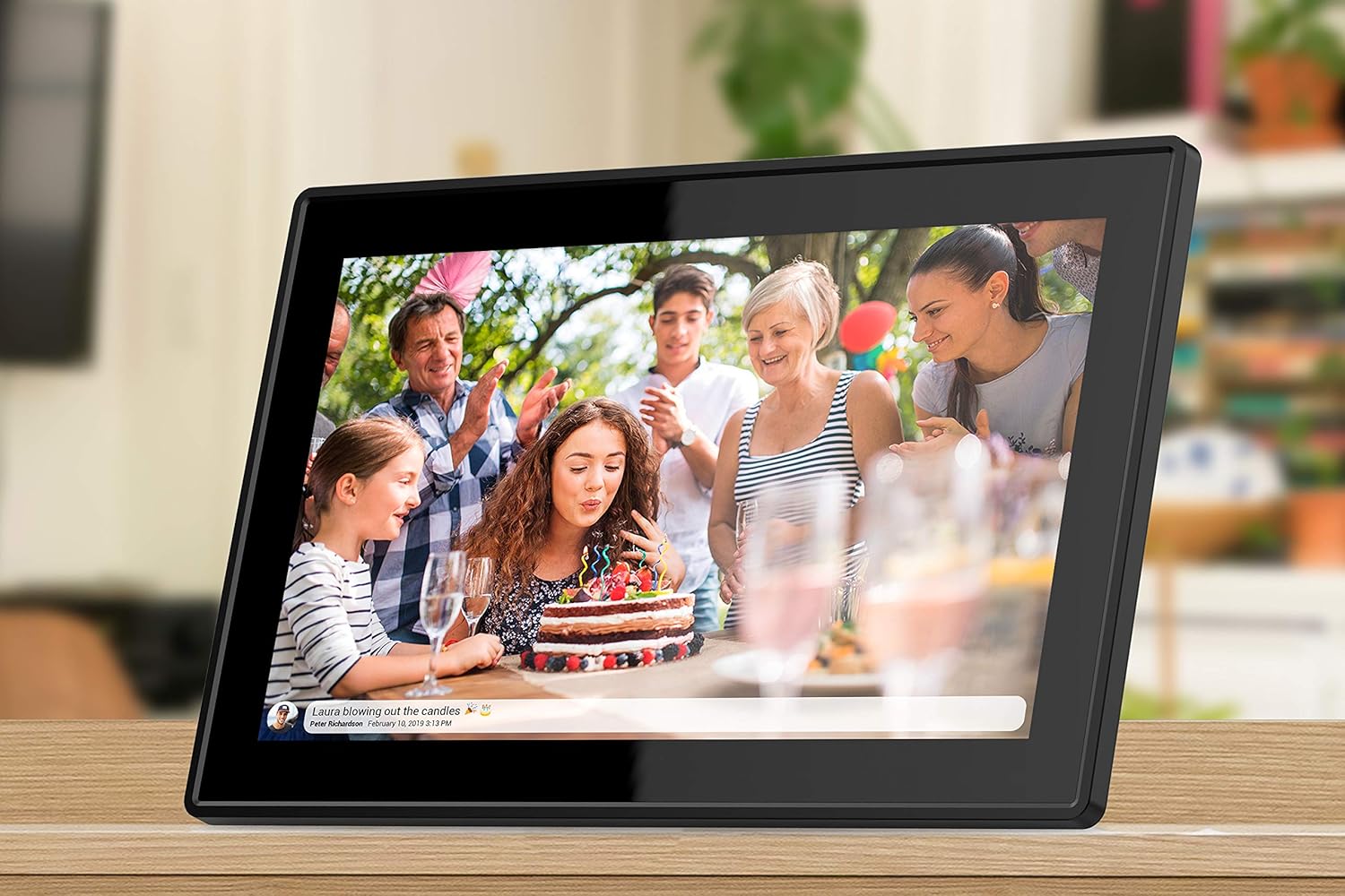 Feelcare 15.6 Inch 16GB WiFi Digital Picture Frame with FHD 1920x1080 IPS Display, Touch Screen, Send Photos or Small Videos from Anywhere in The World, Wall Mountable, Portrait and Landscape(Black) : Electronics