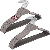 ELONG HOME Plastic Clothes Hangers, Upgraded Rubber Non Slip Plastic Hangers, Non Velvet Durable Slim Clothing Hangers, 17.7 Inches Wide for Adults Clothes, 20 Pack