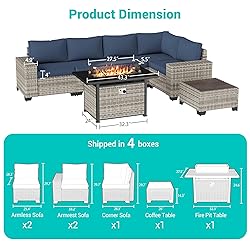 Muphyers 7PCS Outdoor Patio Furniture Set with