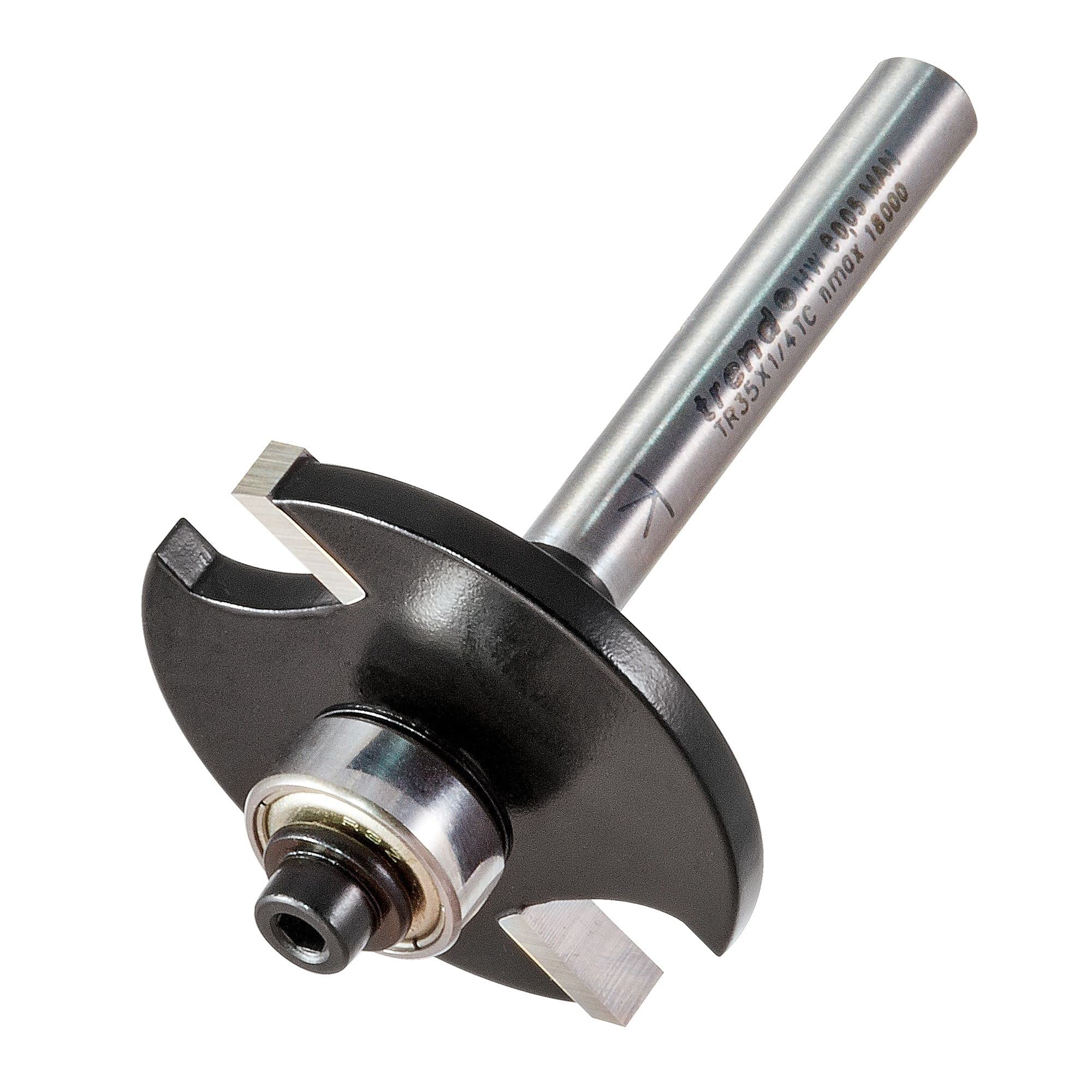 Trend Trade Biscuit Jointer Router Cutter, 1/4 Inch Shank with 37.2mm Cut Diameter, Bearing Guided, Tungsten Carbide Tipped, TR35X1/4TC