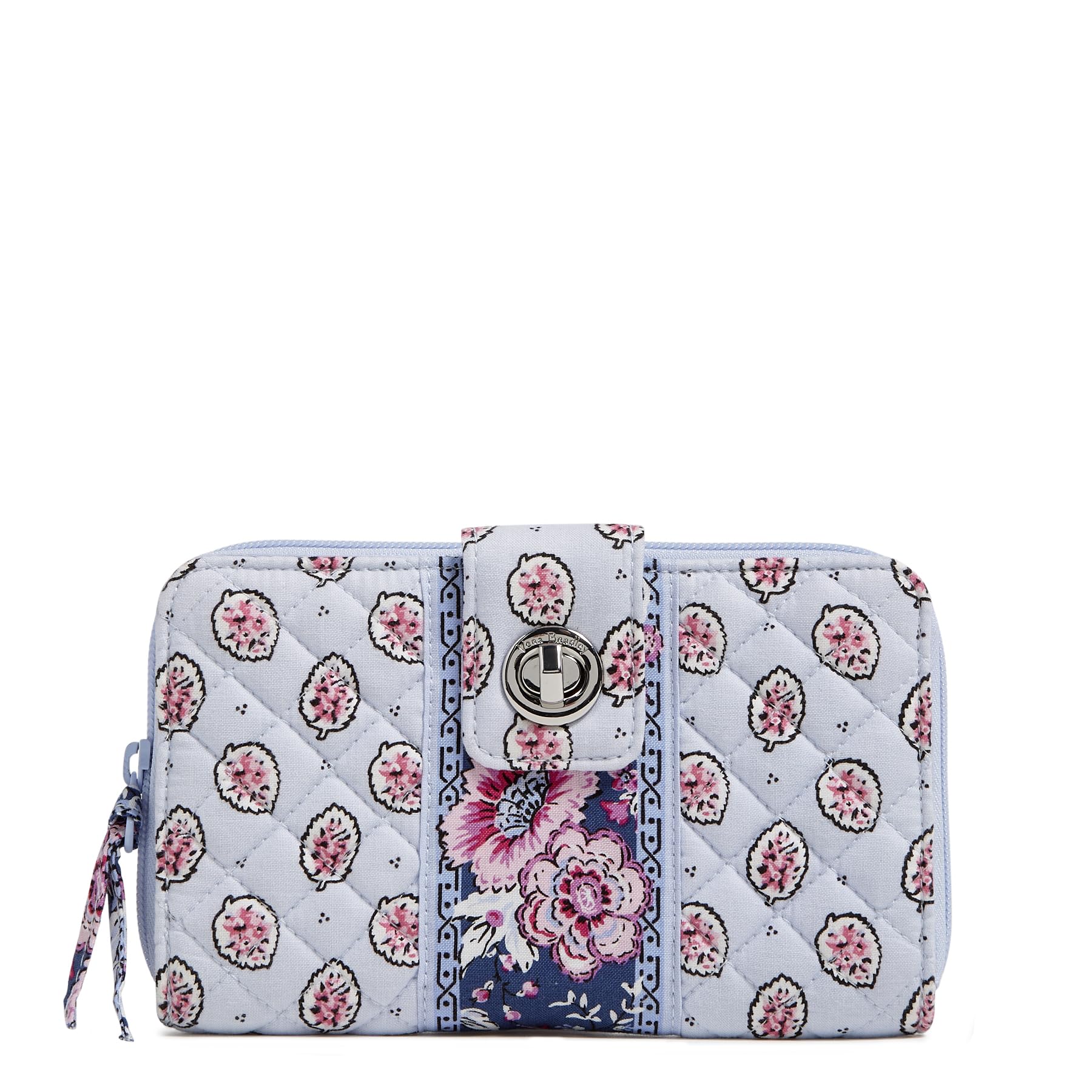 Cotton Turnlock Wallet With Rfid Protection, Magnifique Leaf, One Size