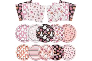 Gupesxu Pink Halloween Party Plates Set 60pcs Disposable Paper Plates and Napkins Cute Pumpkin Ghost Flower Tableware for Halloween Birthday Party Decoration Baby Shower Party Supplies