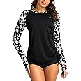 SANTINY Women's UPF50+ Rash Guard SPF Long Sleeve Swimsuits Top UV Sun Protection Swim Shirts for Woman