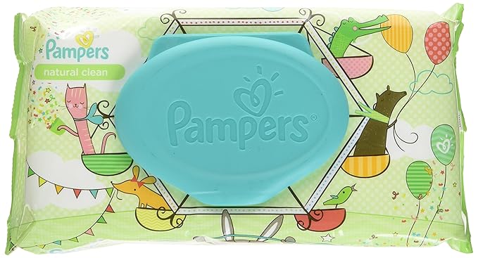 Pampers Natural Clean Wipes 1x Travel Pack (64 Sheets)