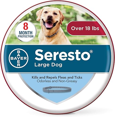 I-Bayer-yezilwanyana-yezeMpilo-i-Seresto-i-Flea-kunye ne-Tick-Collar-for-Dogs, -8-Inyanga-Phawula-kunye-noLawulo lweNja-yeZinja