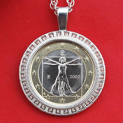 Leonardo da Vinci Human Body Drawing Coin Necklace Kuwait