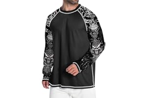 Adovigo Men's UPF 50+ Rash Guard Surf Shirt Long Sleeve Swim Shirt