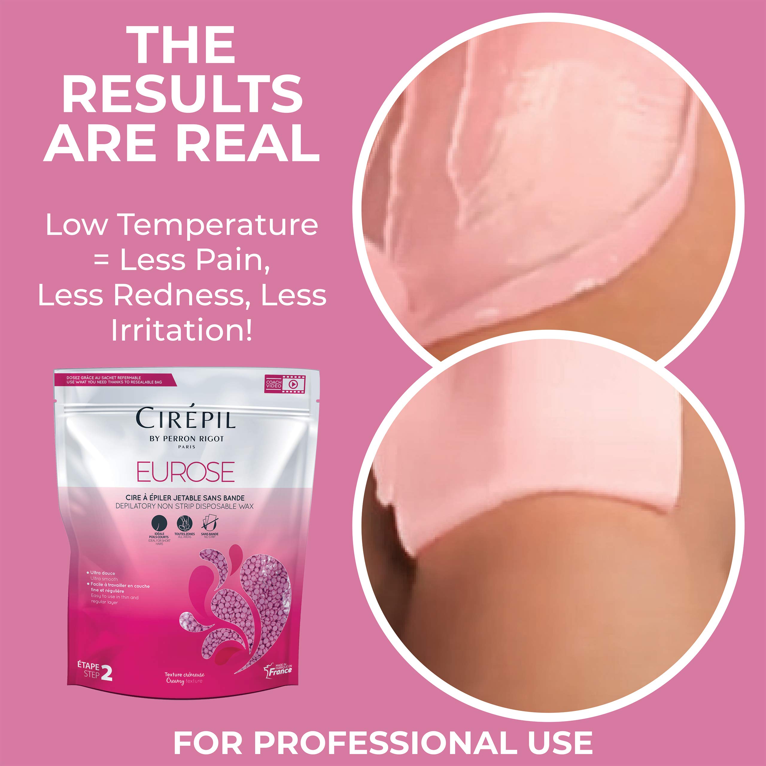 Cirepil Eurose - 800g / 28.22 oz Wax Beads Bag - All-Purpose & Unscented - Ultra Smooth & Creamy Texture - Perfect for Short Hairs