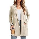 Bosmeer Womens Cardigan Long Sleeve Lightweight with Pockets Business Casual Early Fall Fashion Clothing Cute Tops