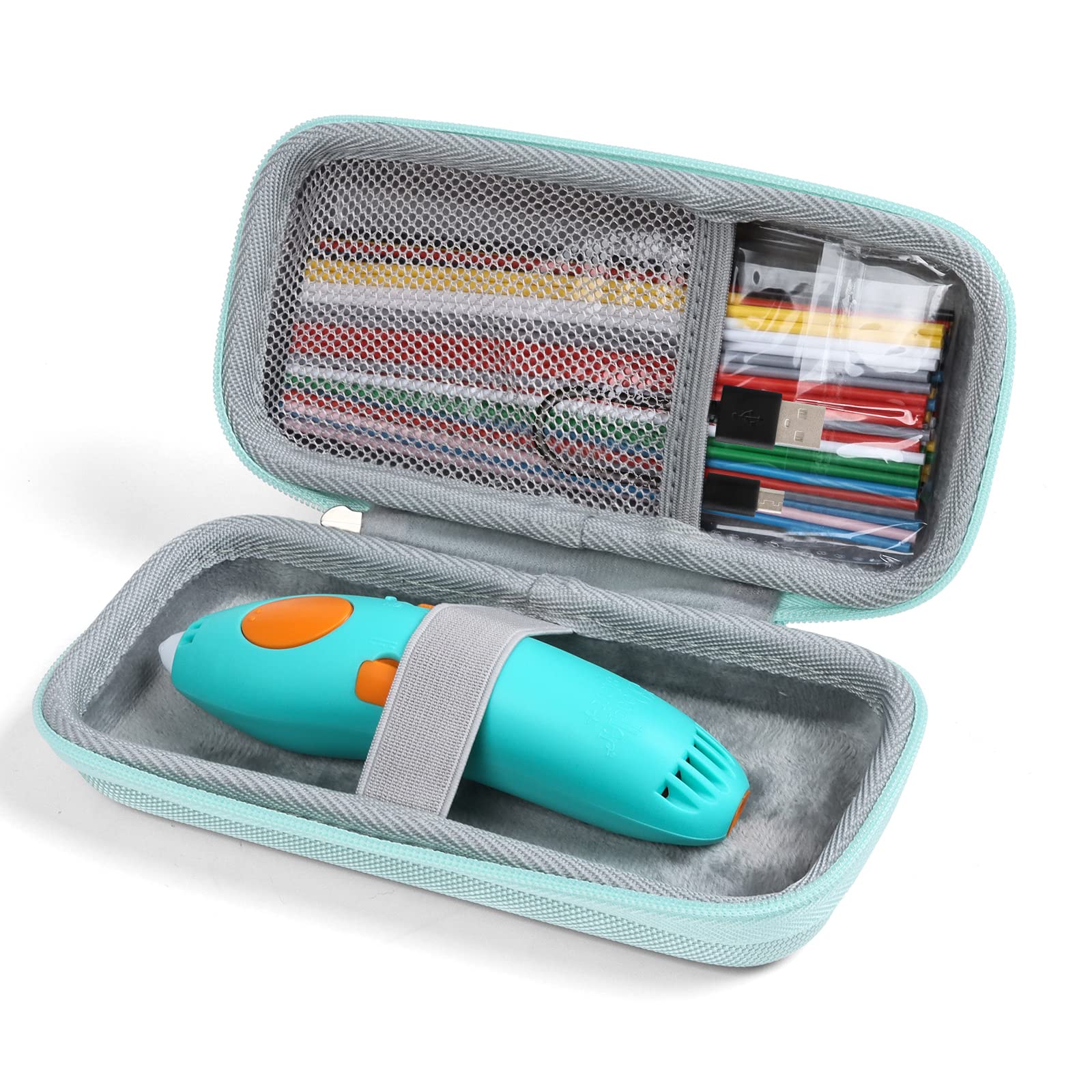 Photo 1 of YUSSOT Case Compatible with 3Doodler Start+ Essentials for 3D Pen Set for Kids, Carrying Case for Printing Filament Refill and Charger Cable, Green
