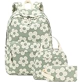 Bluboon School Backpack Set Girls Womens Laptop Bookbag Casual Daypack Fits 15 inch Laptop with Lunch Tote Bag and Pencil Bag