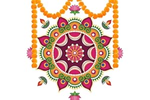 BAYLAY Diwali Decorations for Home - Rangoli Floor with Patterns Stickers Traditional Indian Diwali Decorations for Entrance Décor and Gift