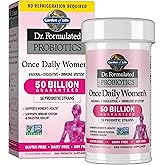 Garden of Life Once Daily Dr. Formulated Probiotics for Women 50 Billion CFU 16 Probiotic Strains with Organic Prebiotics for Digestive, Vaginal & Immune Health, Dairy Free, Shelf Stable 30 Capsules