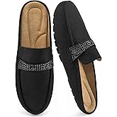 Almusen Mules for Women Comfortable Closed Toe Backless Loafers Slip on Flat Mule Casual Business Shoes Slides