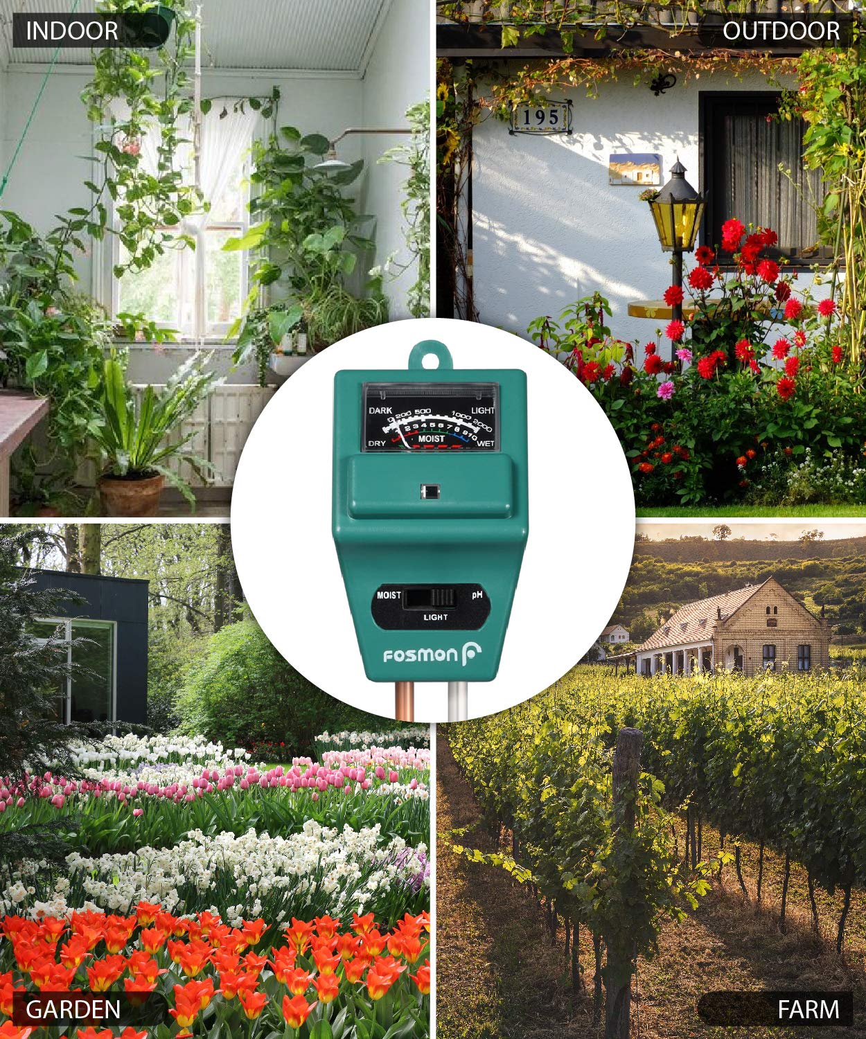 outdoor vegetable garden on Flowers Fosmon Soil Ph Tester Light Amount Soil Test Kit For Indoor Outdoor Plants Vegetable Gardens