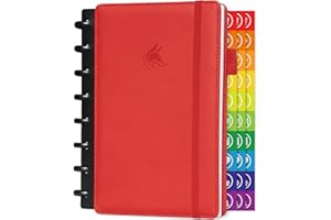 Clever Fox Disc-Bound Weekly Planner – Undated Monthly Notebook with Habit Tracker, Productivity Journal – Life, Work & Goal Organizer, 6.5 x 8.4" (Red)