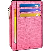 Tipmile Womens Credit Card Holder Wallet, Small Slim RFID Blocking Sleeve | Mini Tiny Cute ID Case, Minimalist Zipper Pocket Wallet, Thin Coin Purse, Mothers Gift