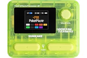 SONICAKE Pocket Master-Portable Multi Effects Pedal, 100+ Built-in Guitar/Bass/Acoustic Effects, Amp Modeling, IR Cabinets Simulation, Stereo OTG USB Audio Interface, Rechargeable (Transparent Green)