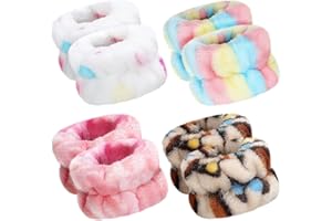 JANINKA 8 Pcs Wrist Spa Washband Adjustable Wrist Wash Towel Band Wristbands Absorbent Face Washing Wristbands Spa Reusable Wrist Sweatband for Women Girls