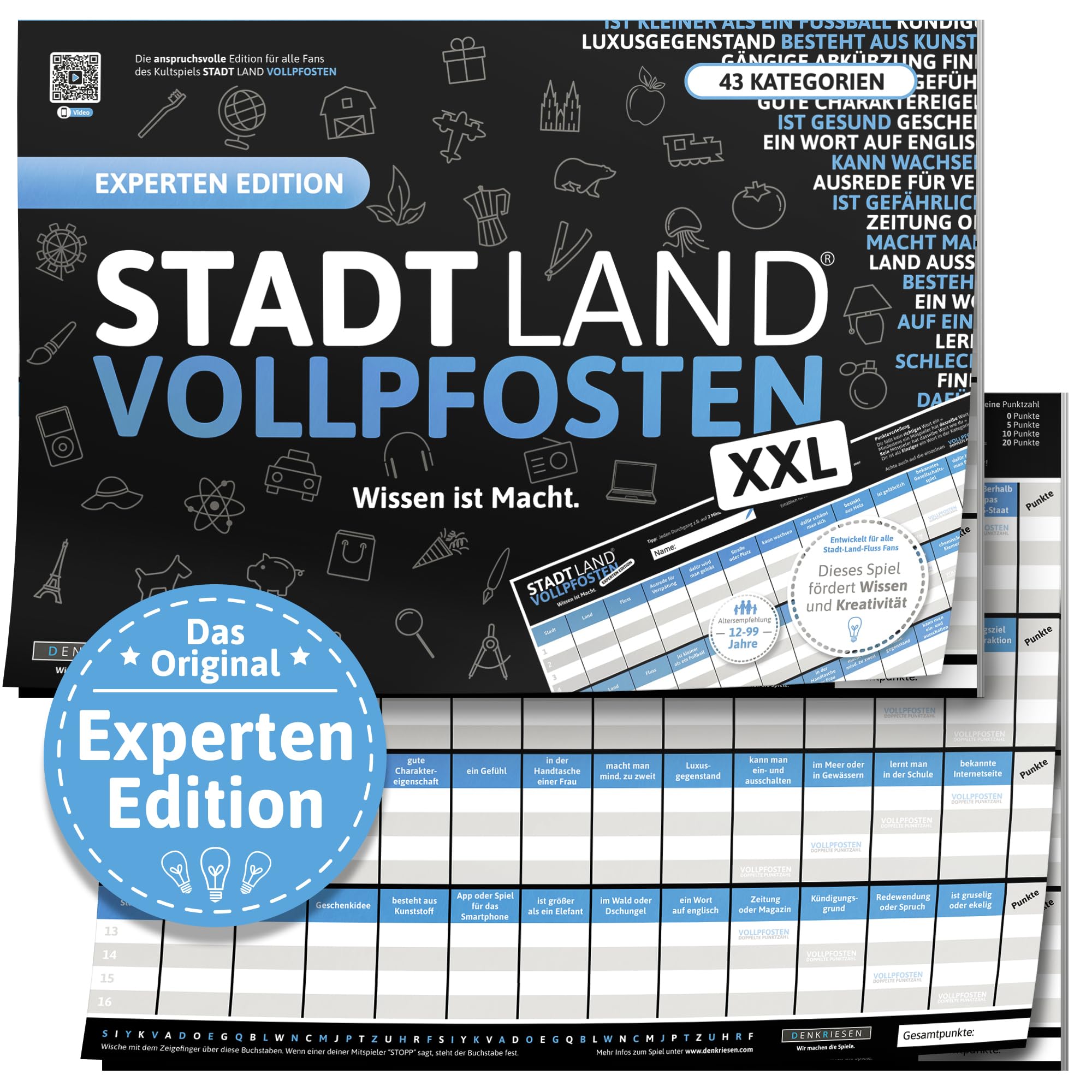 DENKRIESEN Einstein Edition 30062934 – City Country Full Post – Knowledge is Power – Official Expansion of the Classic – Family Game | City Country ... | Party Game | Secret Santa Gift: 43 Categories