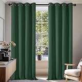 Deconovo Forest Green Blackout Curtains Eyelet 2 Panels Thermal Insulated W87
