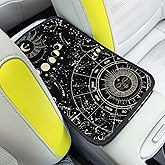 Auto Center Console Cover, Car Armrest Box Pad,Sun and Moon Soft Waterproof Auto Armrest Seat Box Cover Protector for Most Vehicle SUV Truck Car