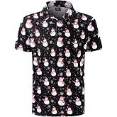 Men's Novelty Golf Polo Button Down Short Sleeve Shirt
