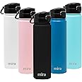 MIRA 24 oz Insulated Water Bottle - Stainless Steel Thermos with One-Touch Quick-Open Spout - Double Wall Hot & Cold (24Hr Cold/12Hr Hot) - Black