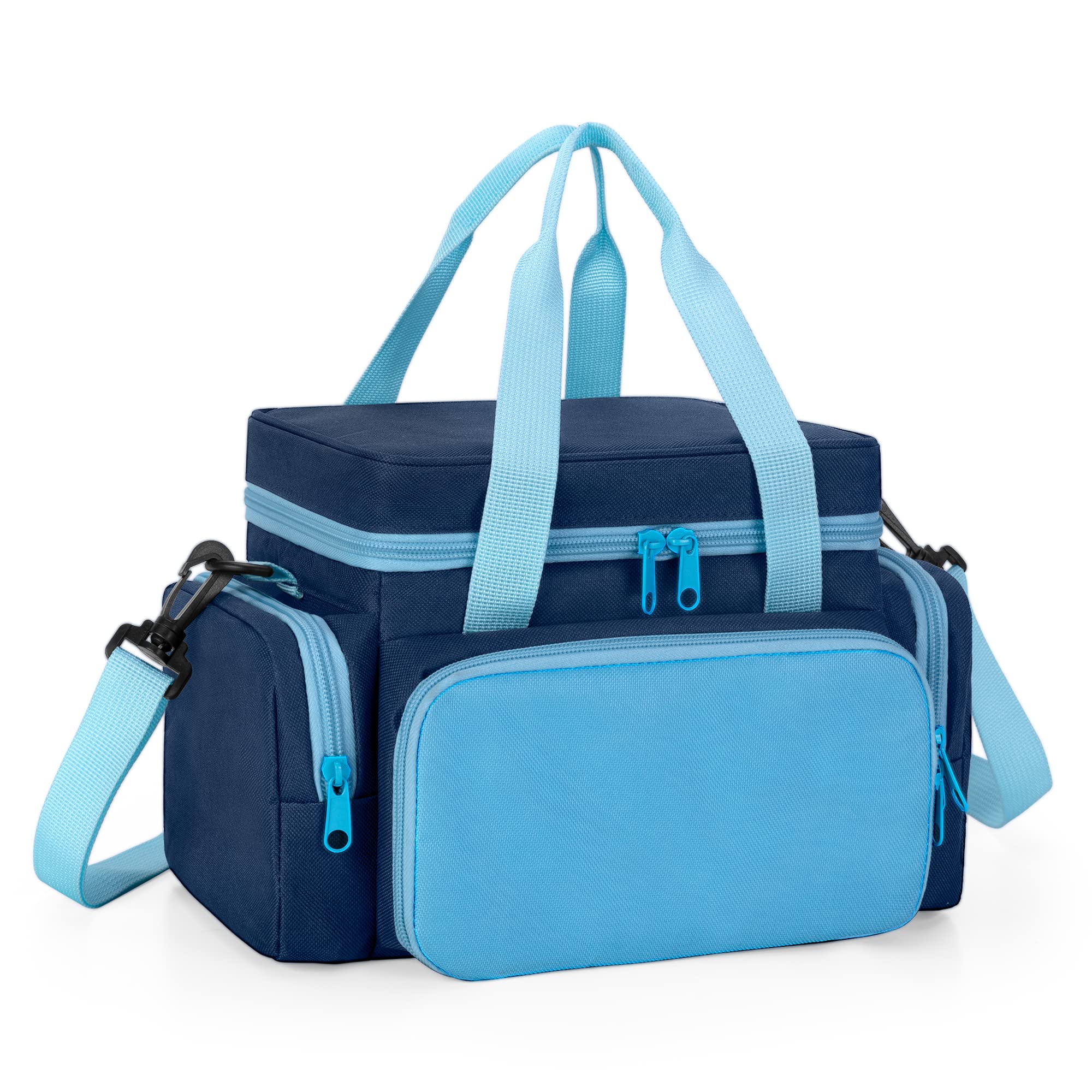 LoDrid Carrying Case Compatible with Tonie 2/1, Storage Bag Organizer for Audio Player Set and Accessories with Handle and Shoulder Strap, Blue, Bag Only, Patented Design