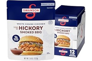 SWANSON S Swanson Hickory Smoked BBQ White Chunk Fully Cooked Chicken, 2.6 oz Pouch (12 Pack)