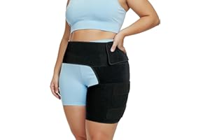 ARMSTRONG AMERICA Plus Size Hip Brace Thigh Compression Sleeve | Sciatica Pain Relief Device Brace | Hamstring & Groin Compression Sleeve Wrap | Sciatic Nerve Relief | Hip Support Braces for Women & Men | X-LG / LEFT