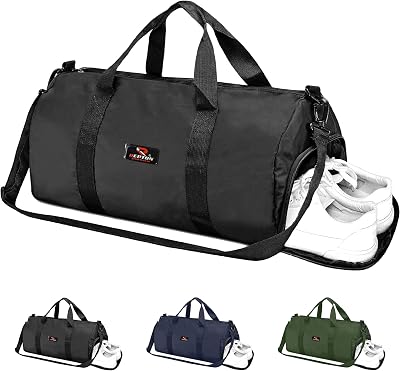 Repton Fitness Gears Gym Duffle Bag 30L with Shoe Compartment Black