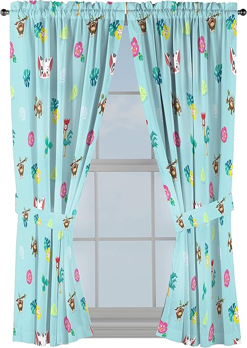 Amazon Com Disney Moana Flower Power 63 Inch Drapes 4 Piece Set