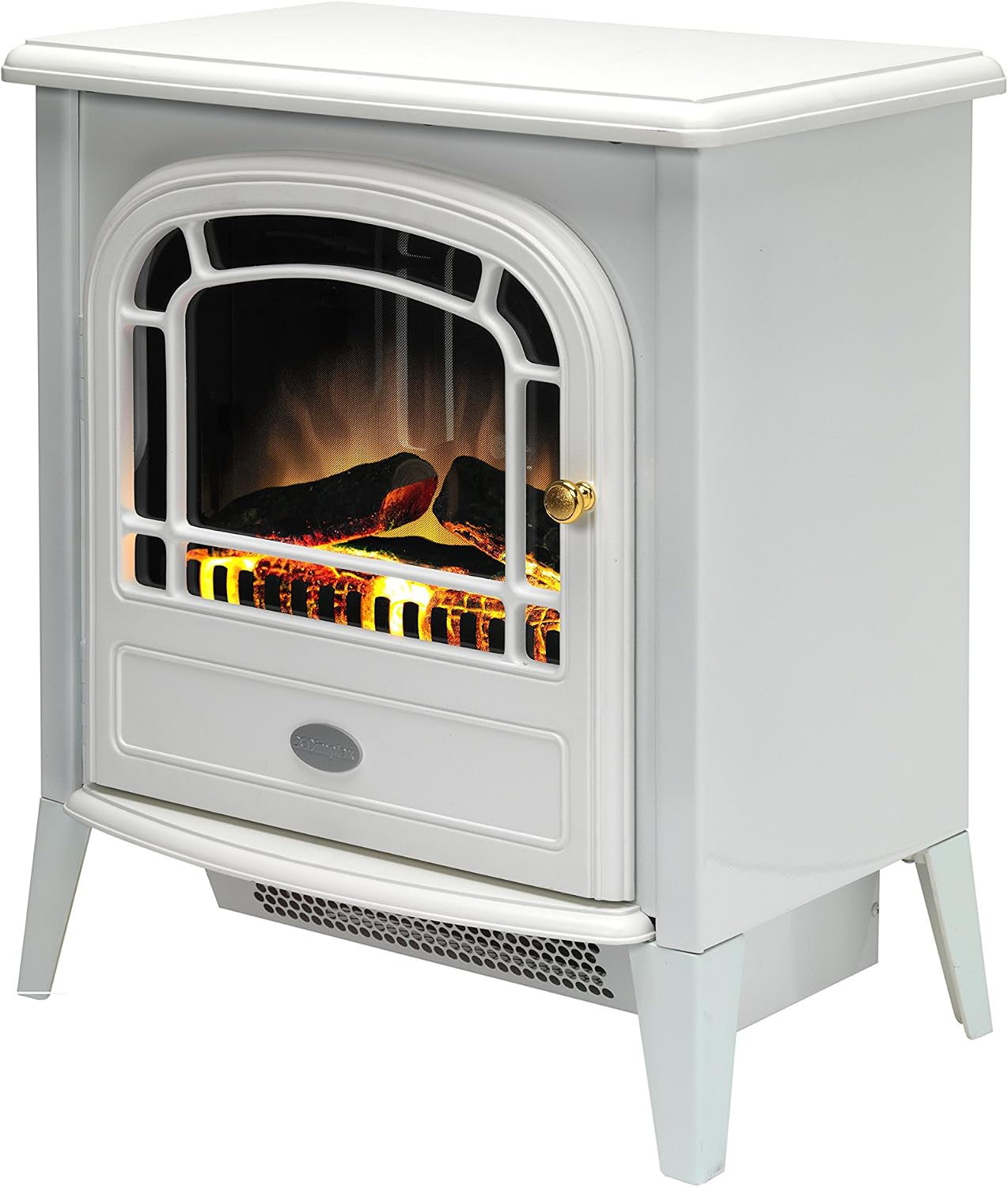 Dimplex Courchevel Optiflame Electric Stove, White Freestanding Electric Fire with Artificial Logs, LED Flame Effect - Image 4
