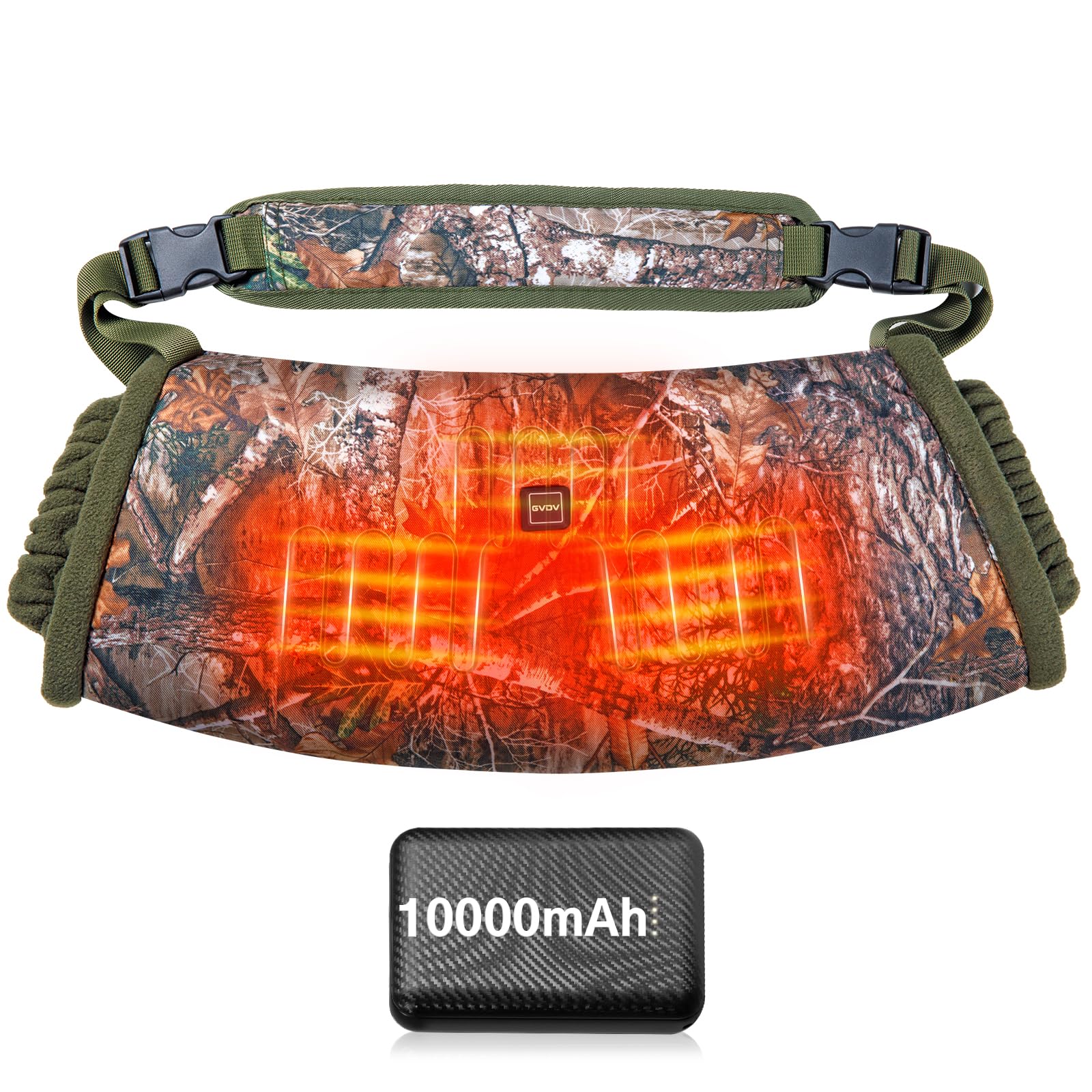Photo 1 of GVDV Heated Hand Warmer Pouch for Hunting Fishing, Hand Muff Included 10000mAh Battery, Ideal for Winter Outdoor Lovers, Camo