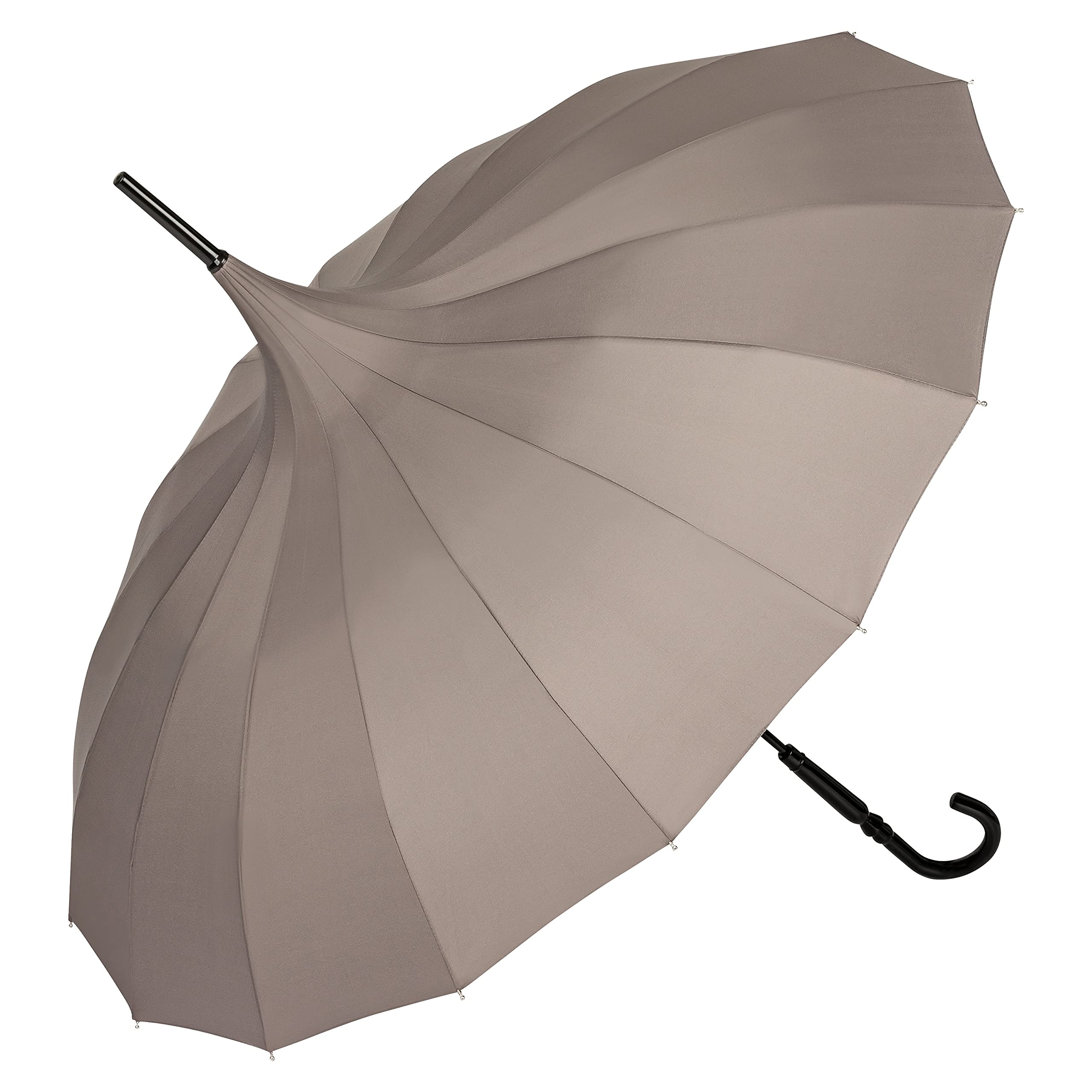 Von Lilenfeld Women's Charlotte Pagoda Umbrella, grey, 87/90, Umbrella cane