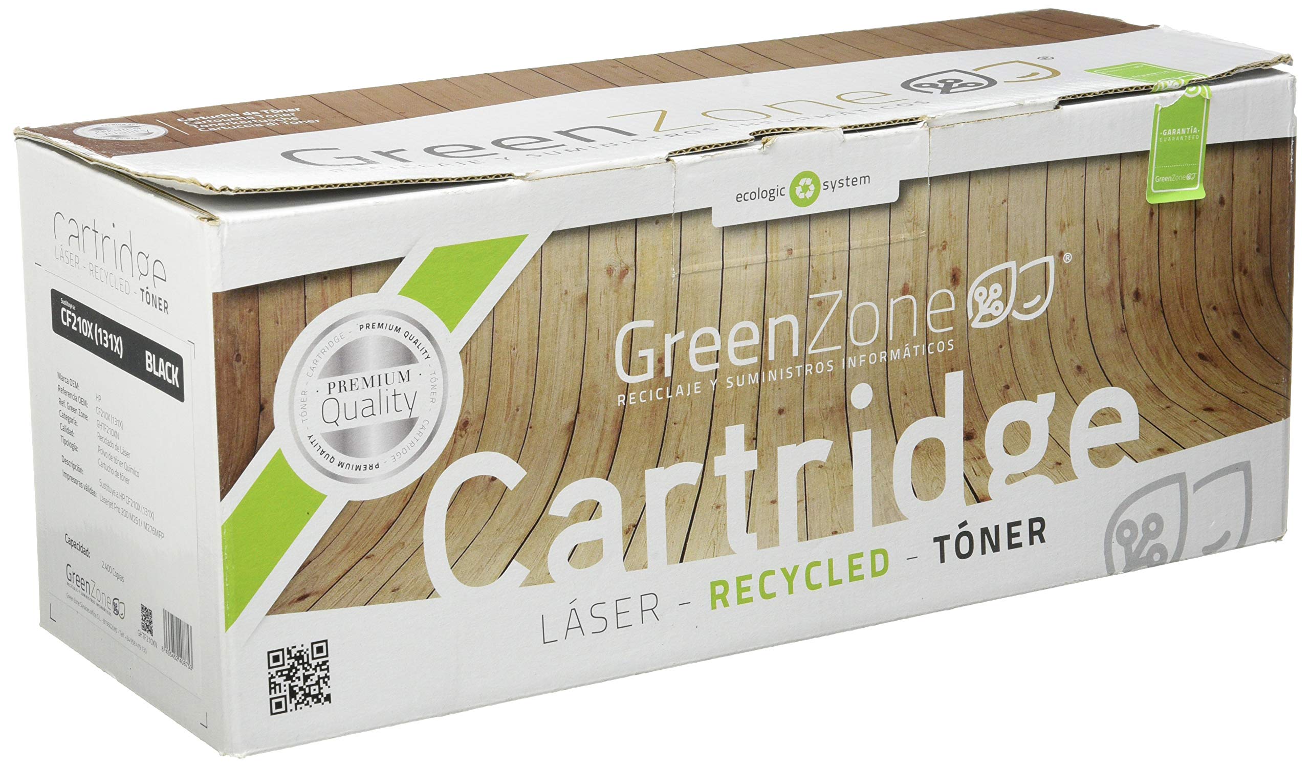 Cartridges/Toner (D) SUSTITUYE A HP CF210X (131X) Black (2.400 Pairs) Brand Green Zone
