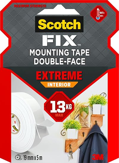 Scotch FIX Extreme Interior Mounting Tape 19mm x 5m Holds 13kg